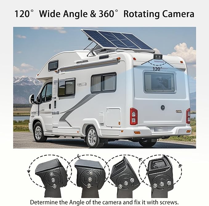 1080P HD Backup Camera for RV, PAL NTSC Reverse Camera with RCA&4 Pin M12 GX12 Connector for CVBS AHD Screen, Night Vision Waterproof Replacement Rear View Camera for RV Camper Truck Trailer Bus Van