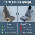 Waterproof Stain Resistant Towel Car Seat Covers，Universal Non-Slip for Gym Workout, Swimming, Beach and Workout Outdoor, Machine Washable(Gray, 2 Pack)