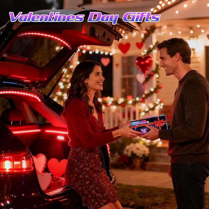 Led Lights for Car Accessories Interior, Christmas Stocking Stuffers White Elephant Gifts for Men Women Adults, APP Control with USB Port Color Change Lights for Truck Decor 2 Pack