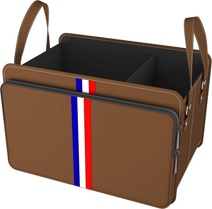 Trunk Organizer for Car, Waterproof Collapsible 3 Compartments Car Organizer, Foldable Storage for Car Accessories, Tools, Sundries for Women Men, Tote Bag (Brown, Standard)