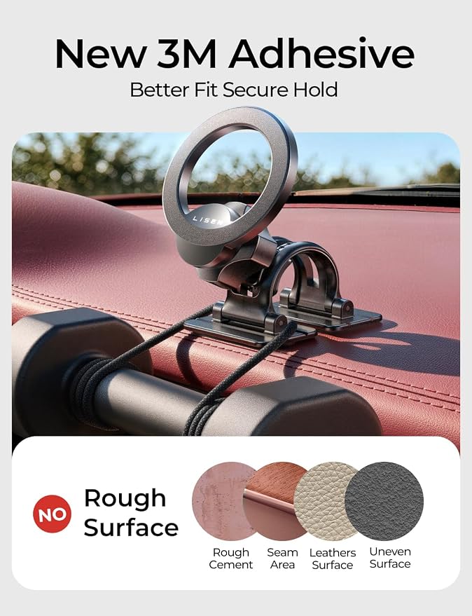 for MagSafe Car Phone Mount -Strong Magnets Magnetic Phone Holders for Your Car 2-in-1 Vent Dashboard Magnet Cell Phones Holder Mounts Car Accessories Gitfs for Men Women fit iPhone, Black | Dash Accents