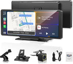 Portable Carplay Screen for Car, 10.26" Wireless Carplay Car Stereo & Android Auto, OTA Updates, Car Play Touchscreen with 1080P Backup Camera,GPS Navigation,Voice Control,5.0 Bluetooth (10.26inch)