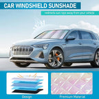 Car Windshield Sun Shade, Folding Car Shades for Front Windows UV Rays Sun Visor Shade, Keeps Your Vehicle Cool