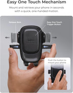 Easy One Touch Advanced Universal Car Mount Dashboard & Windshield Suction Cup Phone Holder for iPhone, Samsung, Google, All Smartphones
