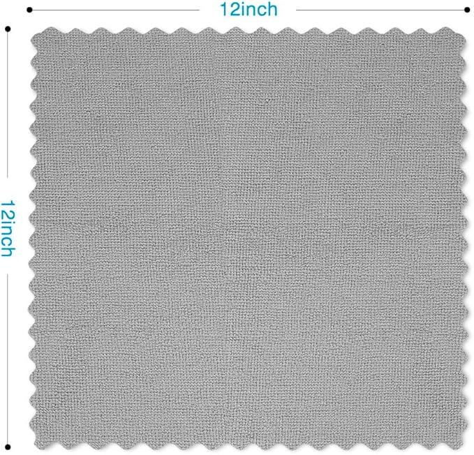 Orighty Microfiber Cleaning Cloth, 100 Pack Microfiber Towels for Cars, Multi-Purpose Shop Towels Cleaning Rags Bulk for Car, Home, Kitchen, 11.5’’ x 11.5’’, Grey