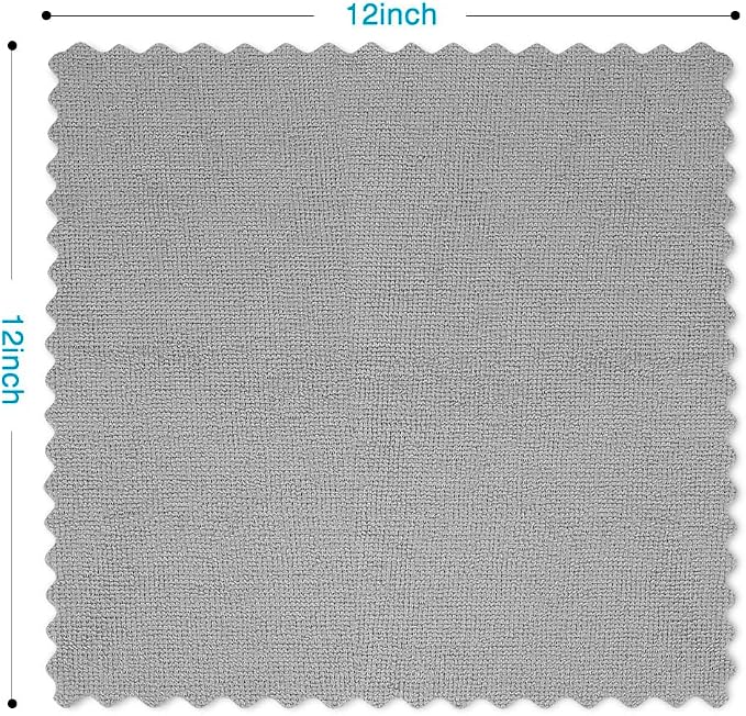 Orighty Microfiber Cleaning Cloth Bulk, 150 Pack Shop Towels, Reusable Cleaning Rags, Lint Free Microfiber Towels for Cars, Home & Kitchen, 12x12 Inch, Grey