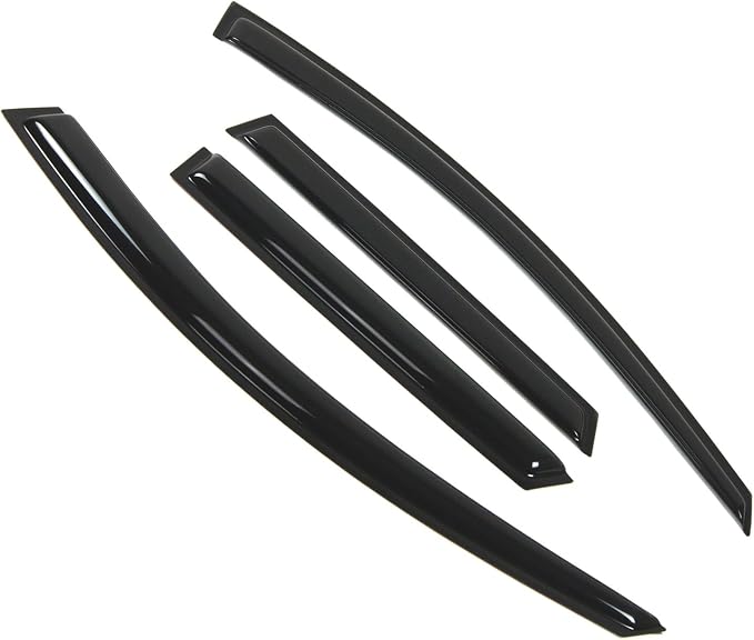 WD2-304 Dark Smoke 4 Pcs Set Window Visor (Outside Mount) Deflector Rain Guard Compatible with 2010-2013 Mazda Mazda3 Hatchback