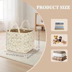 Floral Fabric Storage Basket Car Interior Storage Basket Underwear Sundries Laundry Baskets Supplies Home Organizer Bag (Coffee 1)