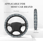 Flowers Steering Wheel Cover Car Elastic Steering Wheel Protector | Asian Ethnic Anti-Slip Breathable Car Accessories Interior for Women Men Universal 15 Inch Fit Auto SUVs Vans Truck