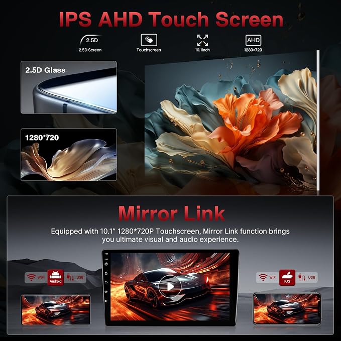 Car Radio for Honda Civic 2006 2007 2008 2009 2010 2011 with Apple Carplay Android Auto 2+32GB 10.1" Touch Screen Stereo for Honda Civic with in-Dash GPS, WiFi, BT, DSP, Backup Camera, MIC