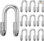 10 Pack Tire Chains Hooks Snow Heavy Duty 1/4" Cross Chains Hook Stainless Steel Chain Repair Hook for Light Trucks and Suv