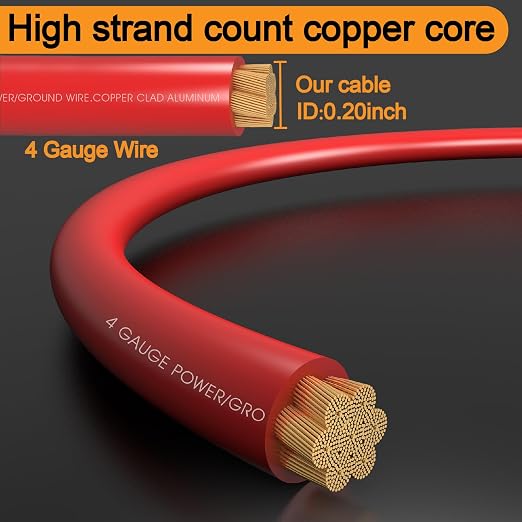 4 Gauge Amp Subwoofer Wiring Kit,Make Connections and Brings Power to Your Amplifier,Audio,Subwoofers and Speakers