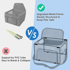 Dog Booster Car Seat, Reinforce Metal Frame Safe Pet Car Seat with Seatbelt & Waterproof Pee Pad & Top Cover | Portable Collapsible Puppy Carrier Bag | for Small Medium Dogs Cats up to 15lbs
