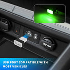 4 PCS USB LED Car Atmosphere Lamp, Mini Night LED Vehicle Trunk Ambient Lighting Kit, Portable Plug-in USB Interface Vehicle Decor Atmosphere Lamp, Interior Car Accessories (Green)