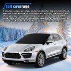 BDZMC Car Windshield Snow Cover, 69" x 42" Waterproof Scratch-Proof Frost Cover, 600D Oxford Windshield Protector with Double Straps, Side Mirror Covers, Winter Car Accessories for Most Cars