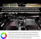 Wevdn Car Interior LED Strip Light, 12V 24 LED Waterproof Neon Ambient Night Light with USB Port, Automotive Atmosphere Decorative Under Dash Lighting Kit, Car Accessories (White)