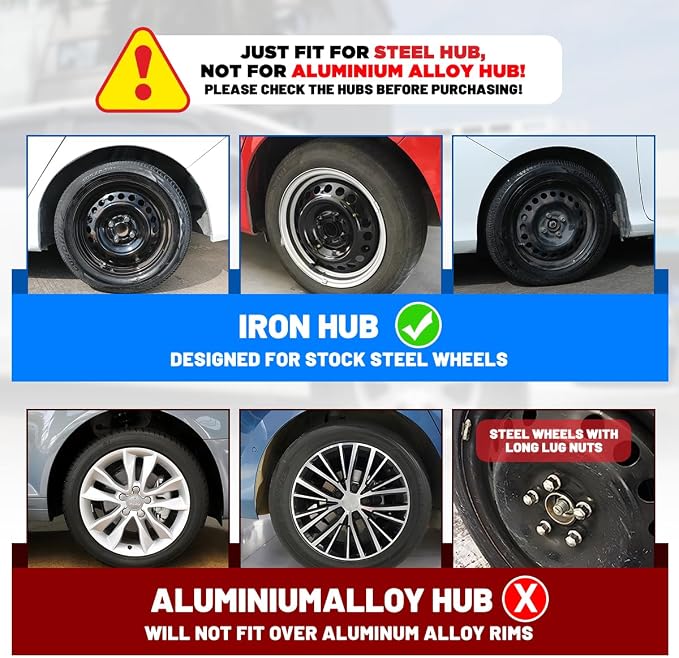 4-Pack 17 Inches Wheel Rim Cover Hubcaps,Redesign Fashion Style Replacement Hubcaps,Car Truck SUV Hub Accessories,Black&Red&Lacquer