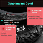Steering Wheel Cover Great Grip with 3D Honeycomb Anti-Slip Design, Universal 14.5-15 Inch (Black/Red Stitch)