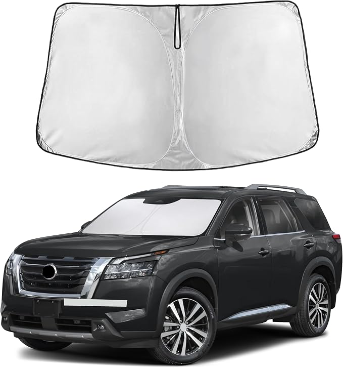 Windshield Sunshade Compatible for Nissan Pathfinder 2022-2024 2025 2026, Sun Visor for Front Windshield & Window Sun Shade Cover, UV Heat Blocker & Protector, Car Accessories