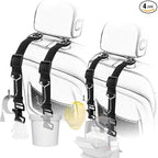Purse Hook for Car, Adjustable Headrest Hooks & Hat Clip (4 Pack) | 100 LBS Heavy Duty | Metal Construction | Anti-Slip Clip | Tool-Free Install | All Vehicle Fit | Drivers Crews Families