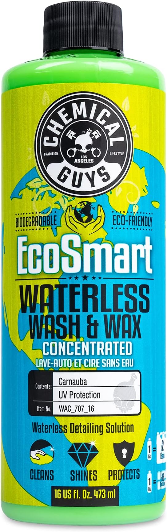 WAC_707_16 EcoSmart Hyper Concentrated Waterless Car Wash and Wax, Safe for Cars, Trucks, SUVs, Motorcycles, RVs & More, 16 fl oz