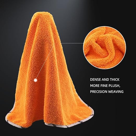 Drying Towel, Microfiber Car Drying Towel, 1 Pack Highly Absorbent, Scratch Free Large Car Wash Drying Towel for Car Washing, Drying & Auto Detailing, 23.8 x 30.9 inch, Orange-MT032