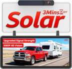 Solar Wireless Backup Camera, 3-Minute Easy Install | 7.2" HD Split-Screen, Dual Antenna Signal, 1080P Color Night Vision, DVR Recording Backup Camera for Car,Truck,Camper,Trailer