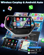 4+128G Android Car Stereo for Jeep Cherokee Sport 2014 2015 2016 2017 with Wireless Carplay/Android Auto - 10 Inch HD Touchscreen Radio with EQ/5GHz WiFi/GPS/SWC + AHD Rear View Camera