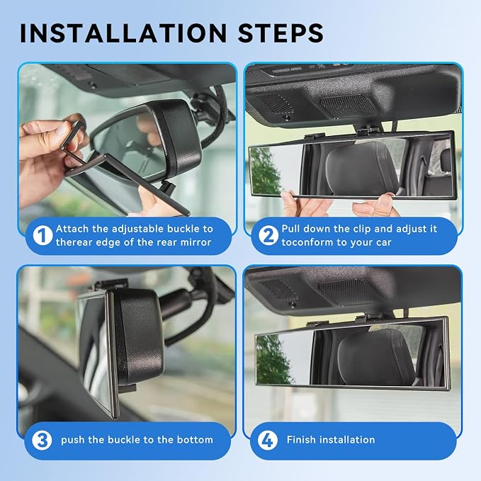Rear View Mirror Car Accessories Blind Spot For Clip on Seat Facing Big Rearview Mirrors Baby Men Women Hyundai Cars Panoramic Necessities Decor Interior Cute Automotive for Truck SUV (Clear)