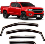 Voron Glass in-Channel Extra Durable Rain Guards for Trucks Chevrolet (Chevy) Colorado/GMC Canyon 2015-2022 Crew Cab, Window Deflectors, Vent Window Visors, 4 Pieces - 220184