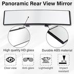 Rear View Mirror, Universal 11.4 Inch Interior Clip On Panoramic Convex Mirrors for Car Accessories, HD Anti Glare Wide Angle and Reduce Blind Spot, Extended Rear View Mirror for Cars, SUVs, Trucks
