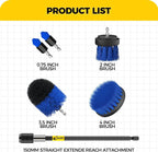 6Pack Drill Brush Power Scrubber Cleaning Brush Extended Long Attachment Set All Purpose Drill Scrub Brushes Kit for Grout, Floor, Tub, Shower, Tile, Bathroom，Scrub Brush Blue