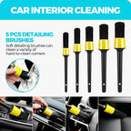 30Pcs Car Detailing Kit for Interior, Exterior and Wheel Cleaning | Brushes, towels, wash mitt, cleaning gel, detail brushes and extendable-handle duster for vehicle, home and office care tasks