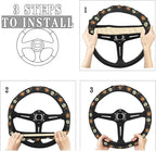 Sun and Moon Steering Wheel Covers Anti-Slip Elasticity Car Accessories Steering Wheel Protector Universal 15 Inch for Cars SUV Vehicle Truck