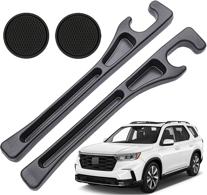 Car Seat Gap Filler Compatible with Honda Pilot Accessories Seat Gap Plug Blocker with Storage Slot Organizer Non-Slip Car Cup Holder Coaster 2 Pack Black