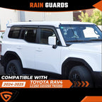 Rain Guards Compatible with 2024-2025 Toyota Land Cruiser LC250 GDJ250 TRJ250, Tape-On Extra Durable Side Sun Rain Guard 2024 2025 Land Cruiser Visor Deflectors Black - 6 PCS