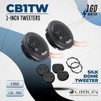 ORION Cobalt Series CB1TW 1” Silk Dome Tweeter | Surface/Flush/Angle Mount, 40W RMS, 160W Max - Pro Car Audio Tweeter (Pair)