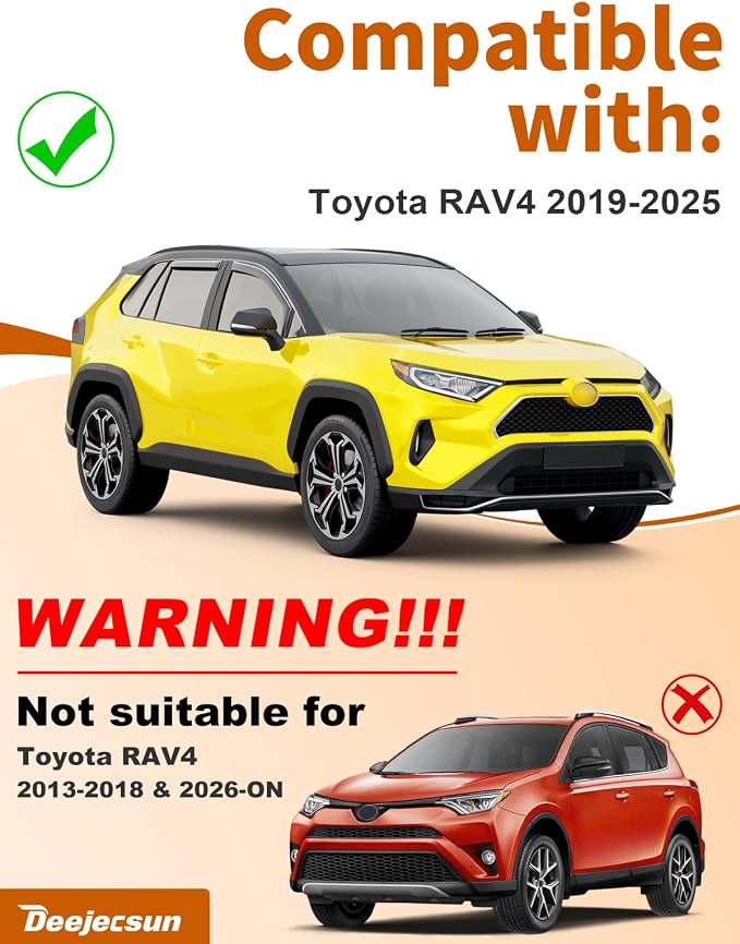in-Channel Window Rain Guards Fit for 2019-2025 Toyota RAV4 Extra Durable Rain Guards Window Deflectors Visors Vent Visors Vent Shades Car Accessories - 4 pcs