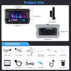 4G 64G Android Car Stereo for VW Passat Golf MK5 MK6 Jetta T5 EOS Polo Touran Seat Sharan Wireless Carplay Android Auto, 7'' Touchscreen Car Radio with GPS/BT 5.0/5G-WIFI/32EQ FM Backup Camera SWC