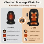 Massage Chair Pad with Full Back Thighs Heat | Back Massager for Chair with 3 Heating Pads 6 Vibrating Motors, Massage Seat Cover for Home Office, Heated Seat Cover Warmer