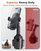 Universal Car Cup Phone Holder | Quick Extension Long Arm | 360° Swivel | Adjustable for iPhone, Samsung, Google, and All Smartphones | Stable & No Shake Design
