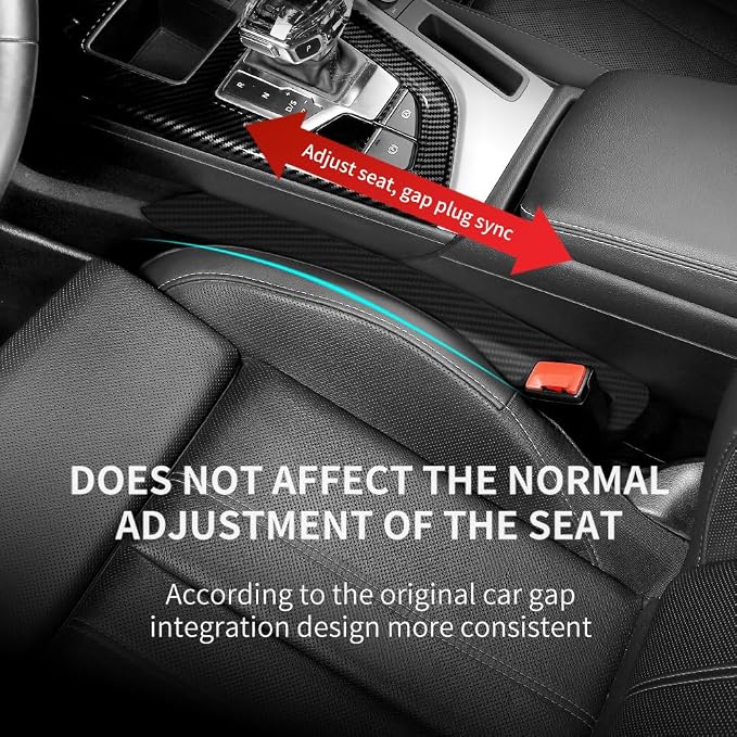 2PCS Car Seat Gap Filler,Super Flexible Car Side Seat Gap Filler CCar interior Accessories,Universal Car Organizer Between Seats for Tightly Filling Seat Gaps(Carbon Fiber/2PCS)…
