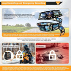 VSYSTO Motorcycle Dash Camera, Dual 2K Starlight Night Vision Cameras with 5G WiFi, Parking Monitoring, GPS, TPMS, Waterproof, Temperature Display, Low Voltage Protection (Q3PRO)