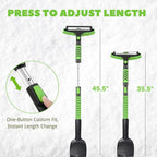 Snow Shovel & Ice Scrapers for Car Windshield, Snow Brush and Ice Scraper with Squeegee, Snow Removal Tool, Winter Car Accessories,Extendable Aluminum Handle, 180°Pivoting Brush Head, Green