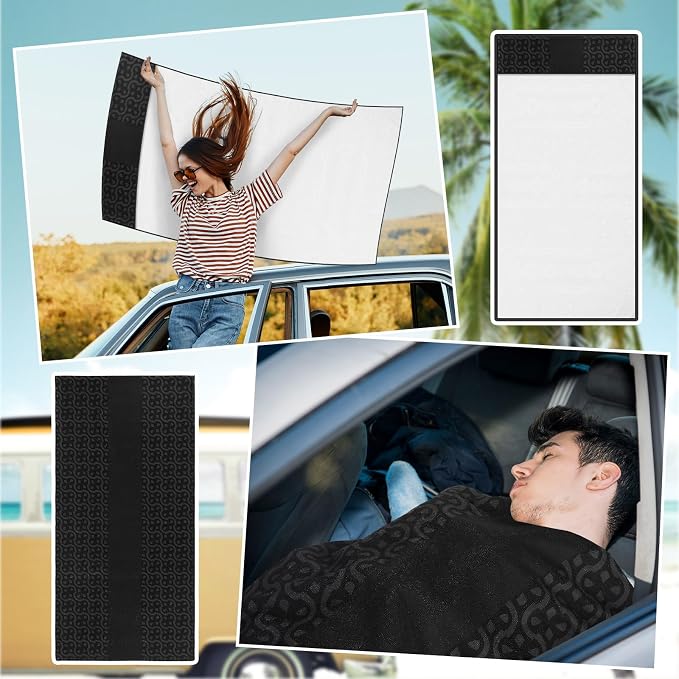 2 Pack Car Seat Towel Covers Athletic Running Towel Performance Microfiber Post Workout Sweat Washable Cover Non Slip for Seat Outdoor Sport (Midnight)