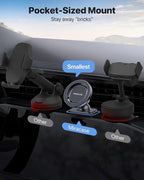 Latest Upgrade for MagSafe Car Mount [33+LBS Strong Suction & 2200gf Magnetic] Small Phone Holders for Your Car Dashboard, 360° Adjustable Car Phone Holder Mount for iPhone Garmin GPS