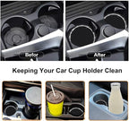 4PCS 2.75 Inch Bling Auto Car Cup Holder Insert Coasters Silicone Anti-Slip Crystal Rhinestone Drink Car Cup Mat, Universal Vehicle Interior Accessories for Women Girls (Black)