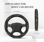 Magical Astrology Moon Star Steering Wheel Cover for Women Men Girls Car Accessories Decor Anti-Slip Neoprene Auto Steering Wheel Covers Protector Universal 15 Inch
