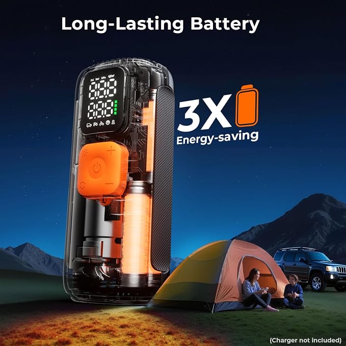 Tire Inflator Portable Air Compressor, 22 Cylinder & 6X Faster Inflation, 160 PSI Tire Pump with Digital Pressure Gauge, Auto Shut-Off, Air Pump for Car, Truck, Motorcycle, Bicycle, Ball
