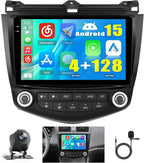 4+128G Android Car Stereo for Honda Accord 7th 2003 2004 2005 2006 2007, 9”Incell Touchscreen Radio with CarPlay, Android Auto, Bluetooth, GPS Navigation, WiFi, FM, RDS + AHD Backup Camera